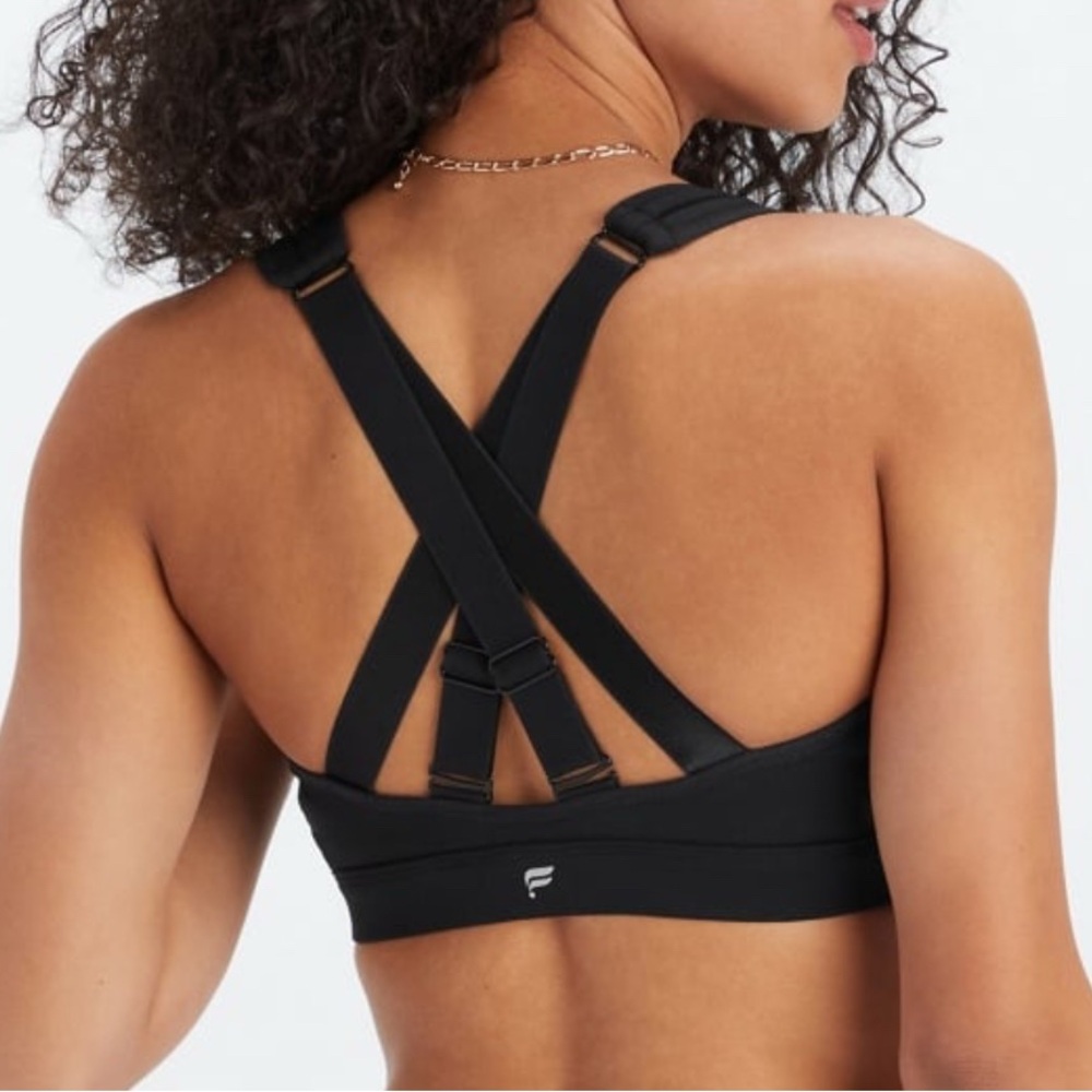 Women's Black Sports Bra Fabletics like new with  mesh detail